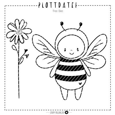 Free Bee Plottervorlage (einfarbig) 